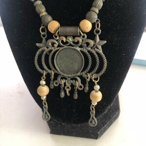 Vintage Bohemian Necklace with Coin Pendant